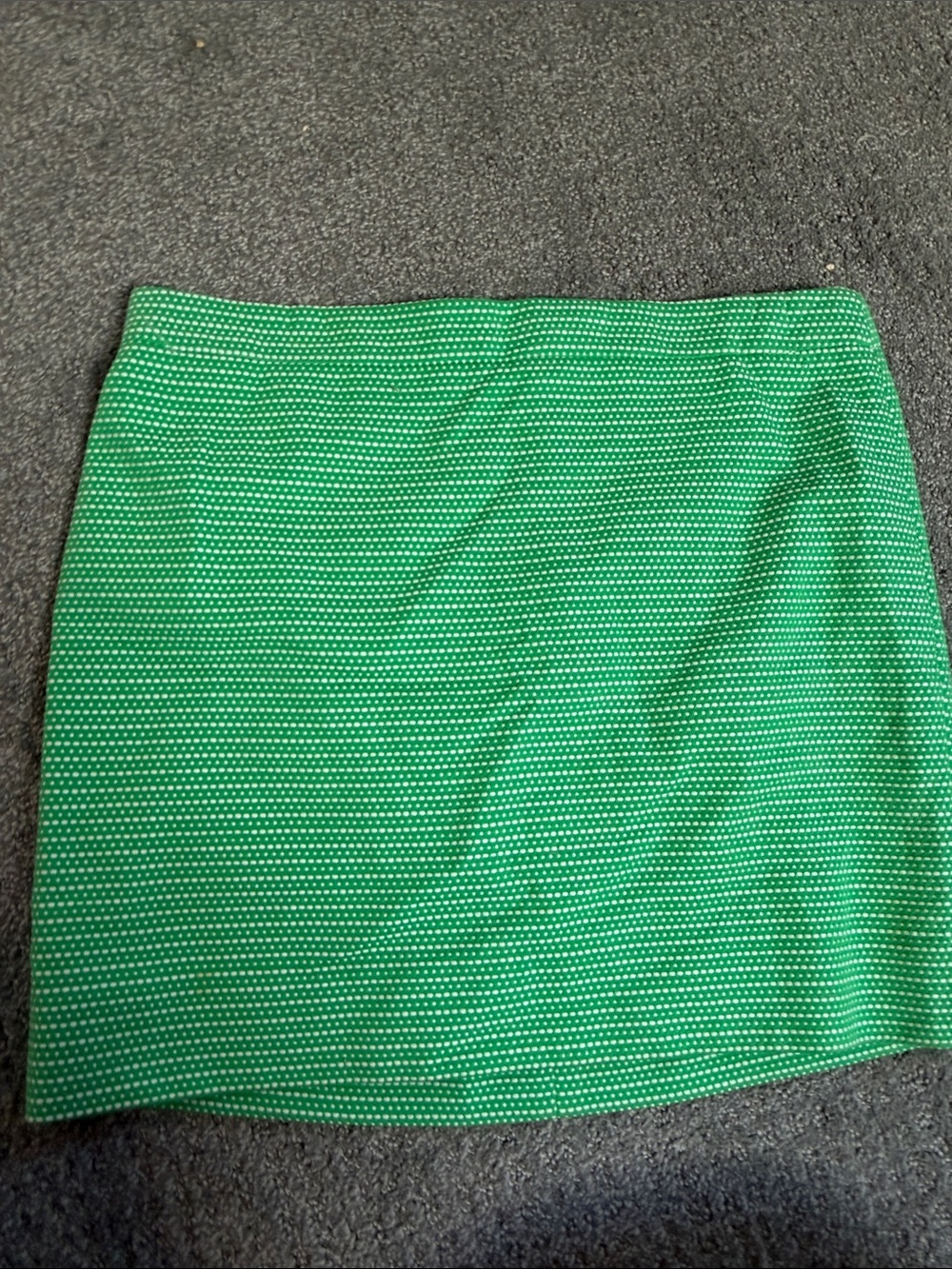 J. Crew Green Mini Skirt with Micro Dot Knit